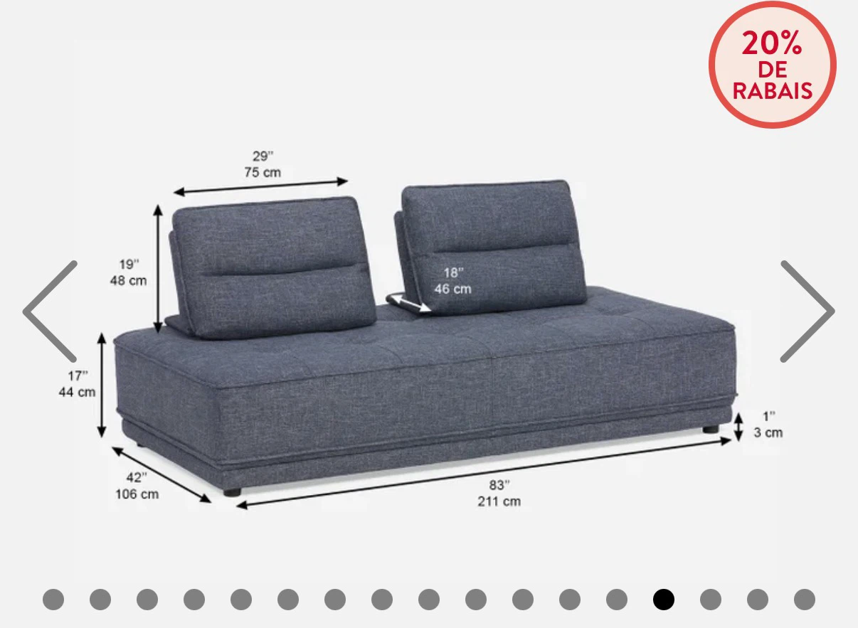 Grey Sofa Daybed with Two Cushions - photo 5