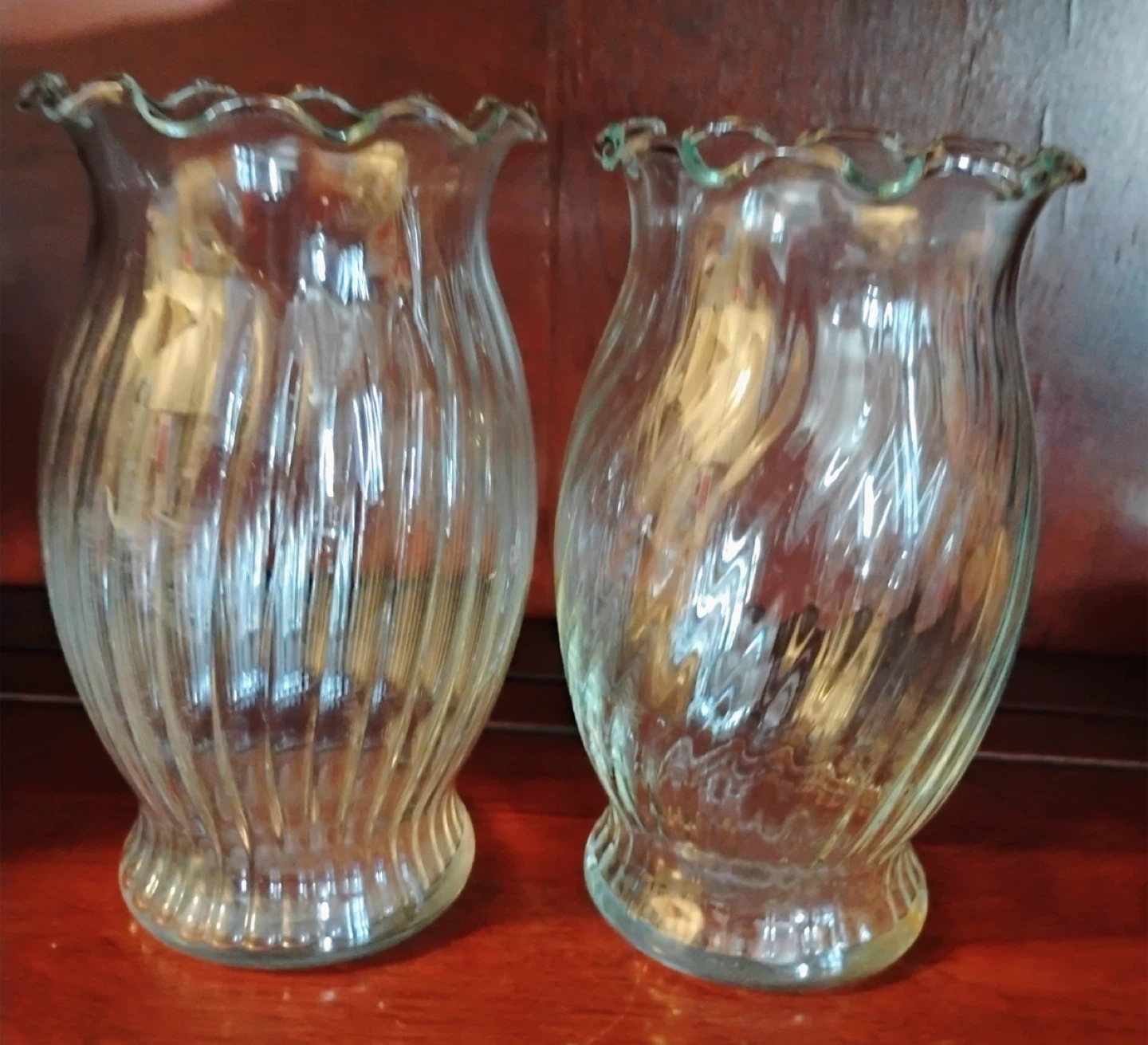 2 Glass Hurricane Lamp Shades