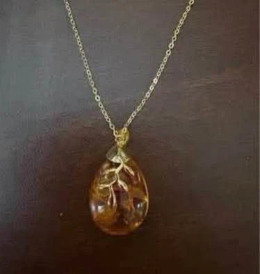 Amber earrings & Amber necklace (New) (Both together for $5) - photo 3