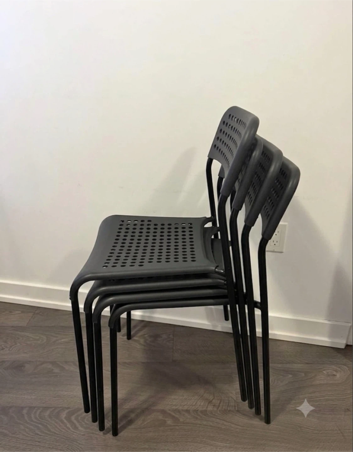 Set of 4 IKEA ADDE Chairs with 2 Cushions (free)
