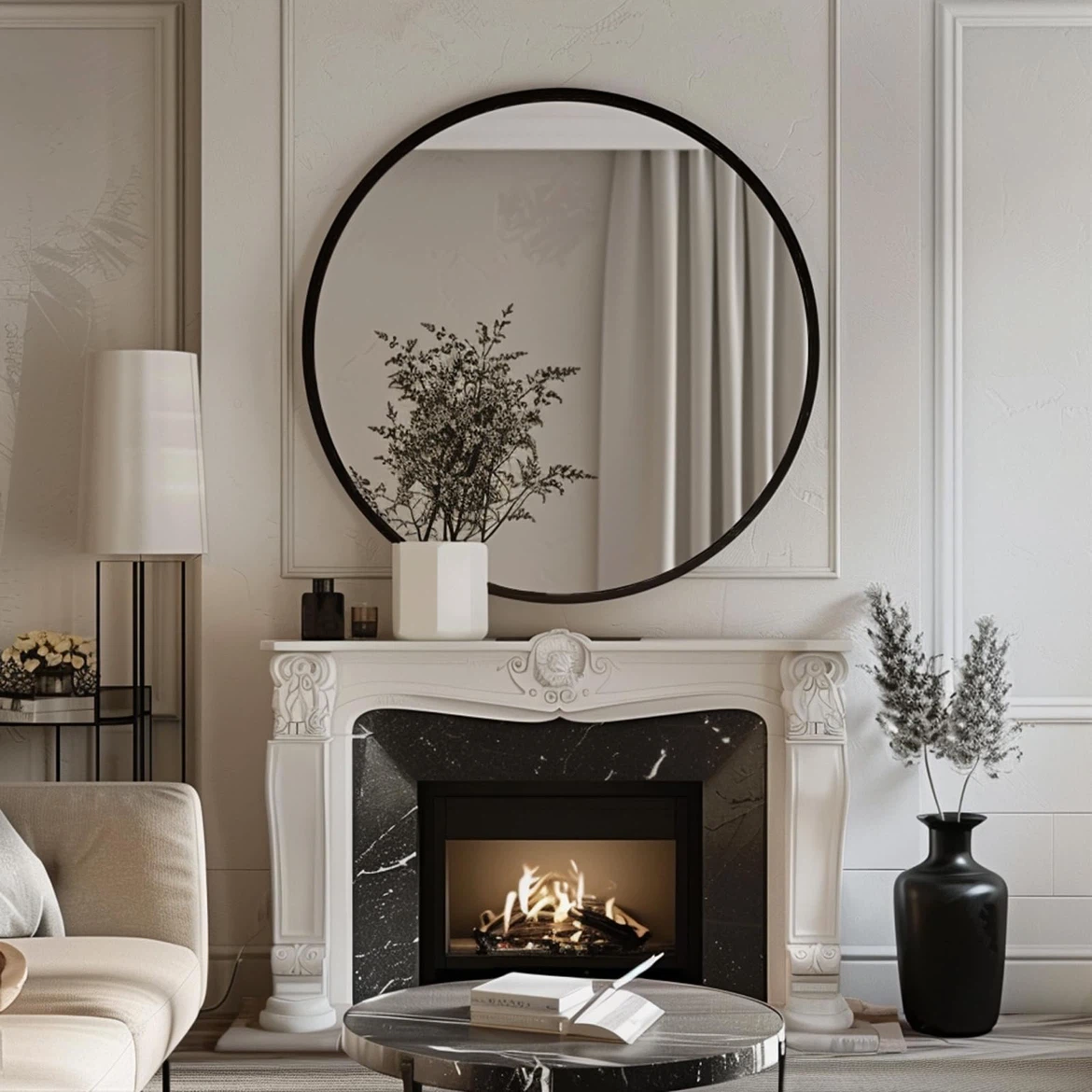 28” Round Wall Mirror in Metal frame - photo 3