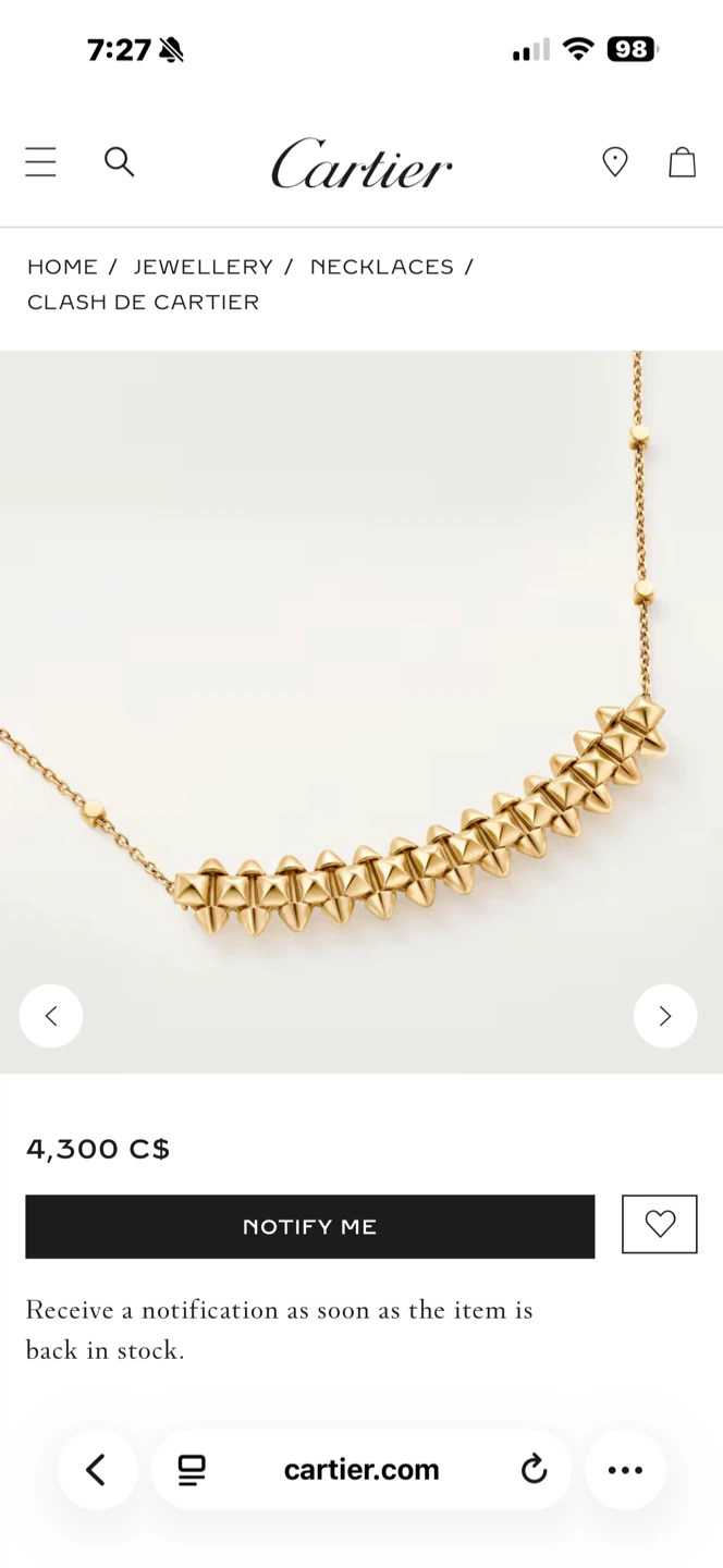 Cartier Clash de Cartier Necklace 750 Yellow Gold