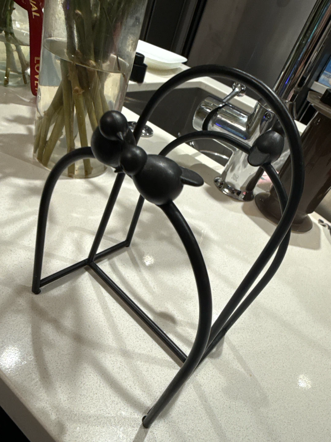 Black Metal Napkin Holder with Birds