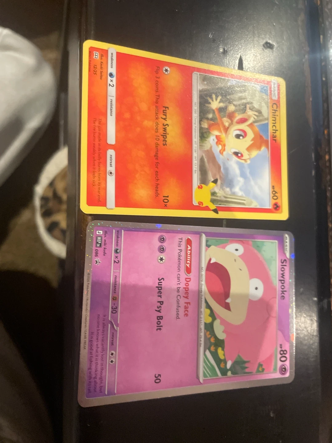 Pokemon Cards - Chimchar & Slowpoke