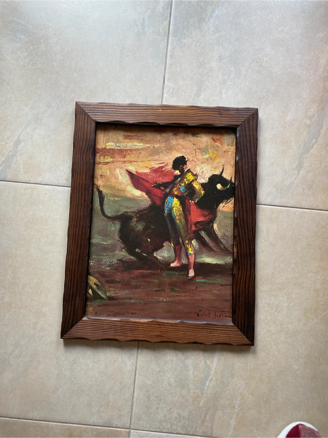 Vintage Matador Bullfighting Painting