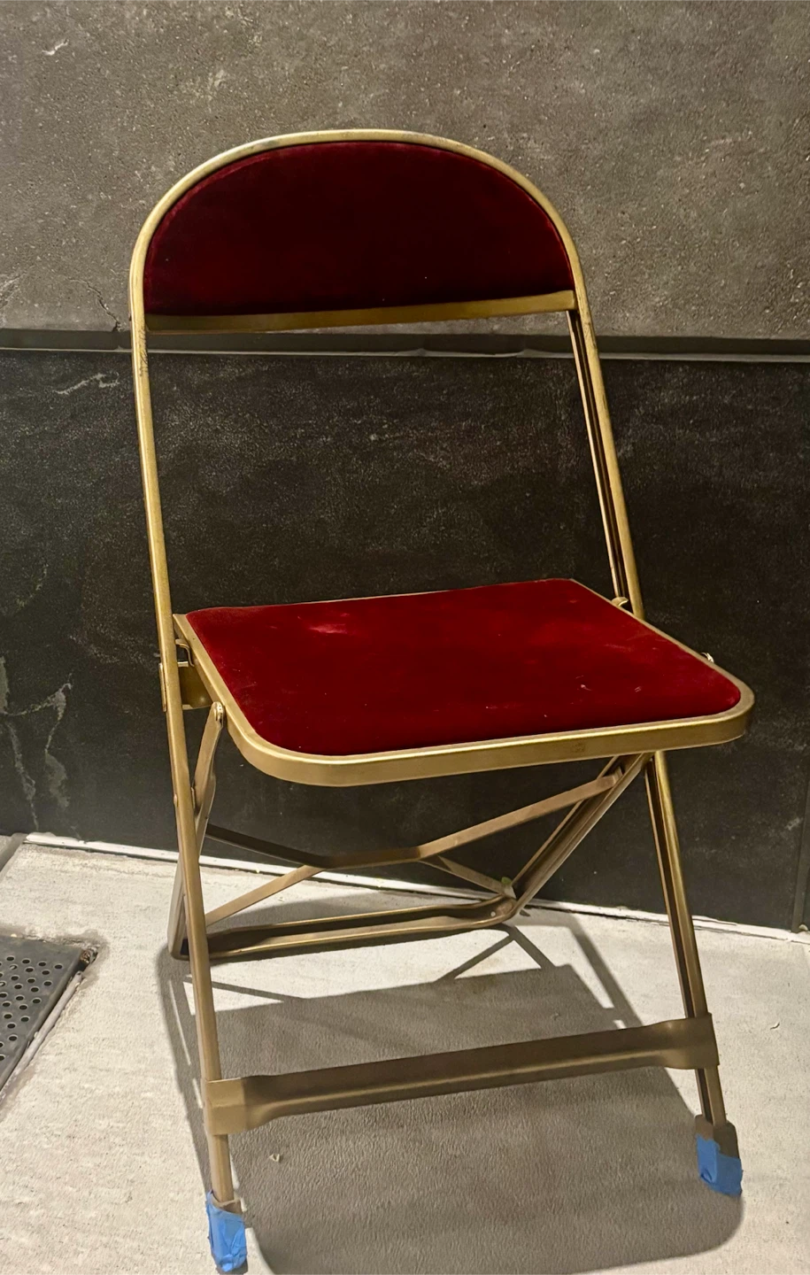Red Velvet Folding Chair