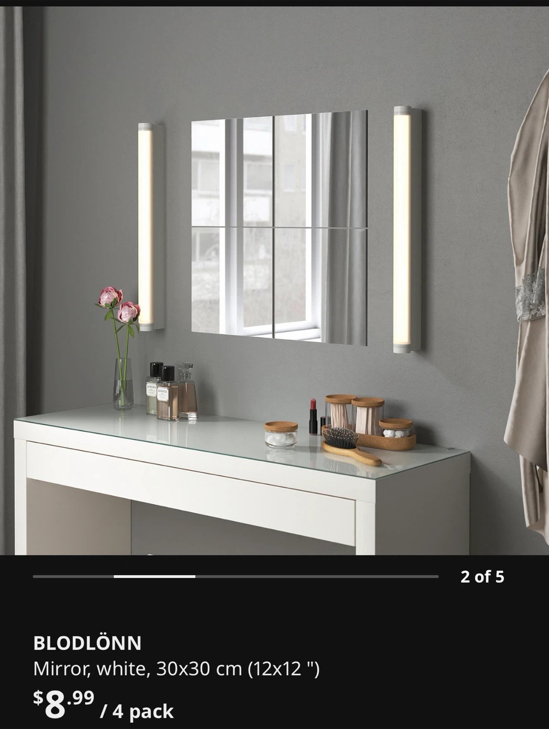 3 mirror tiles from IKEA