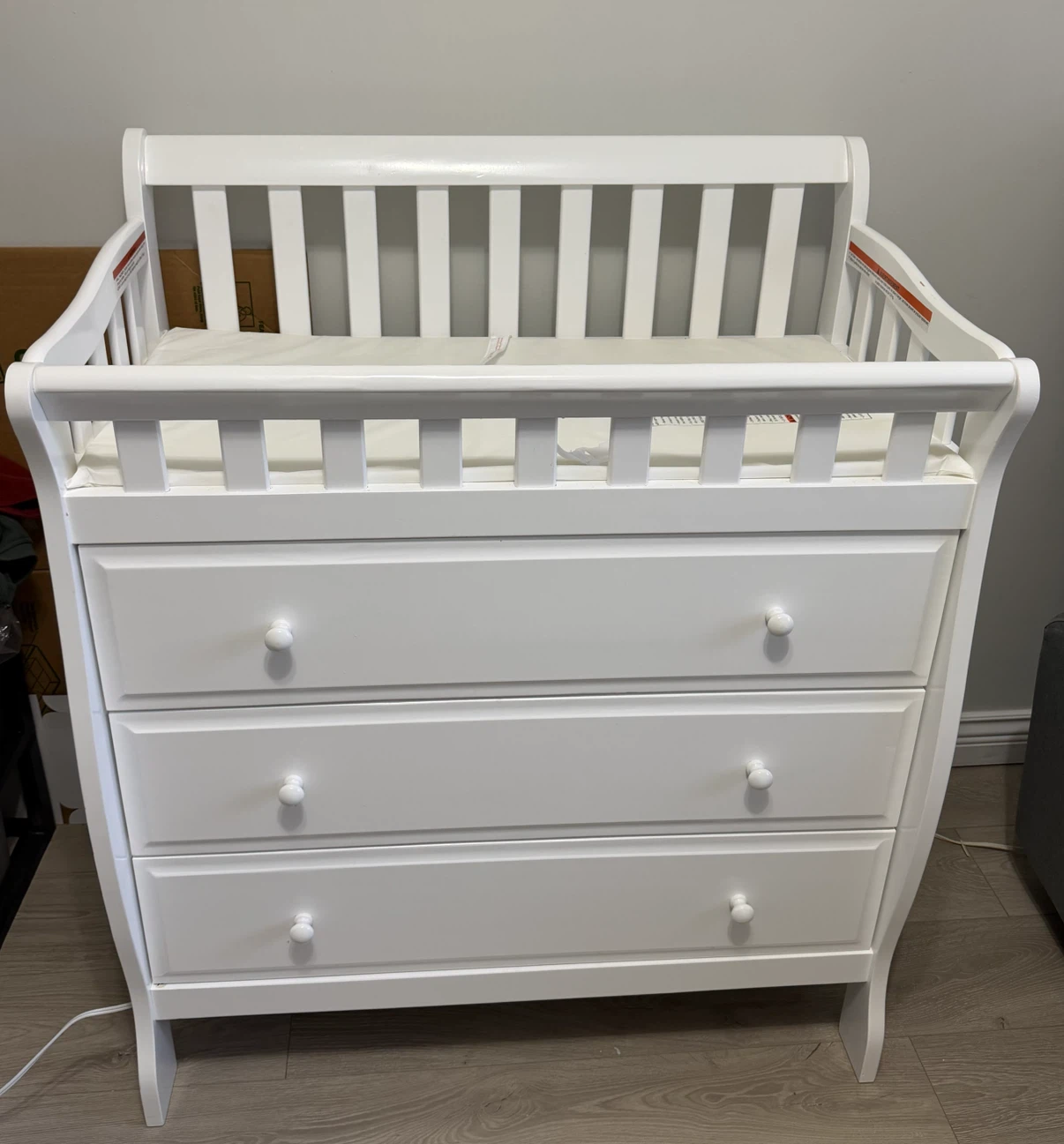 White Changing Table with Drawers