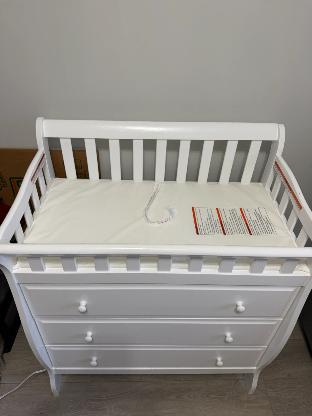White Changing Table with Drawers - photo 2