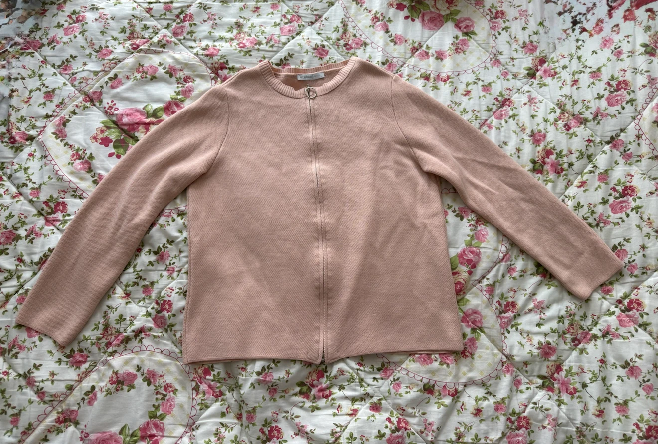 Pink Zip-Up Sweater size S/M