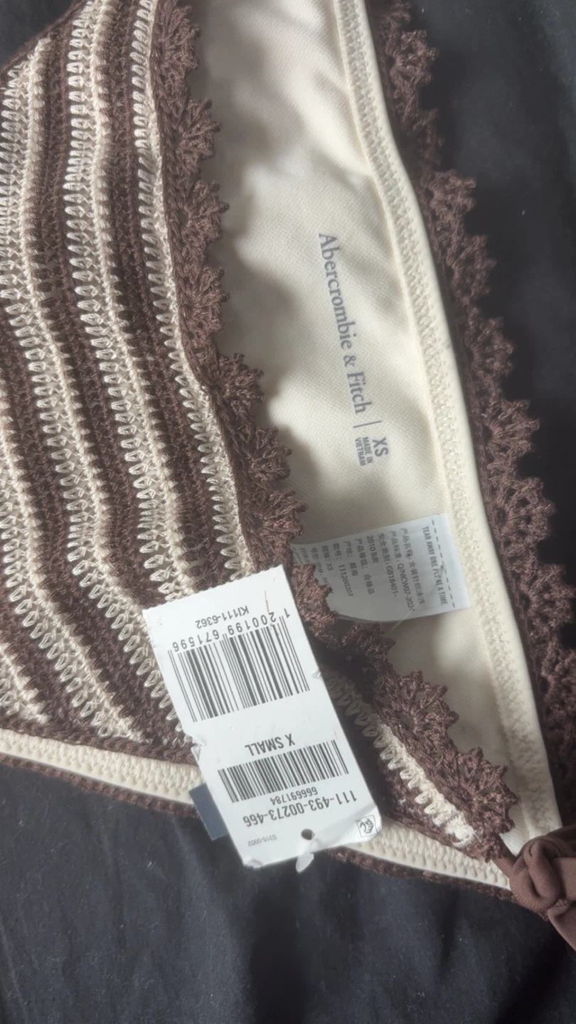 Abercrombie & Fitch Crochet Bikini Set - Brown/Cream - XX Small - photo 2