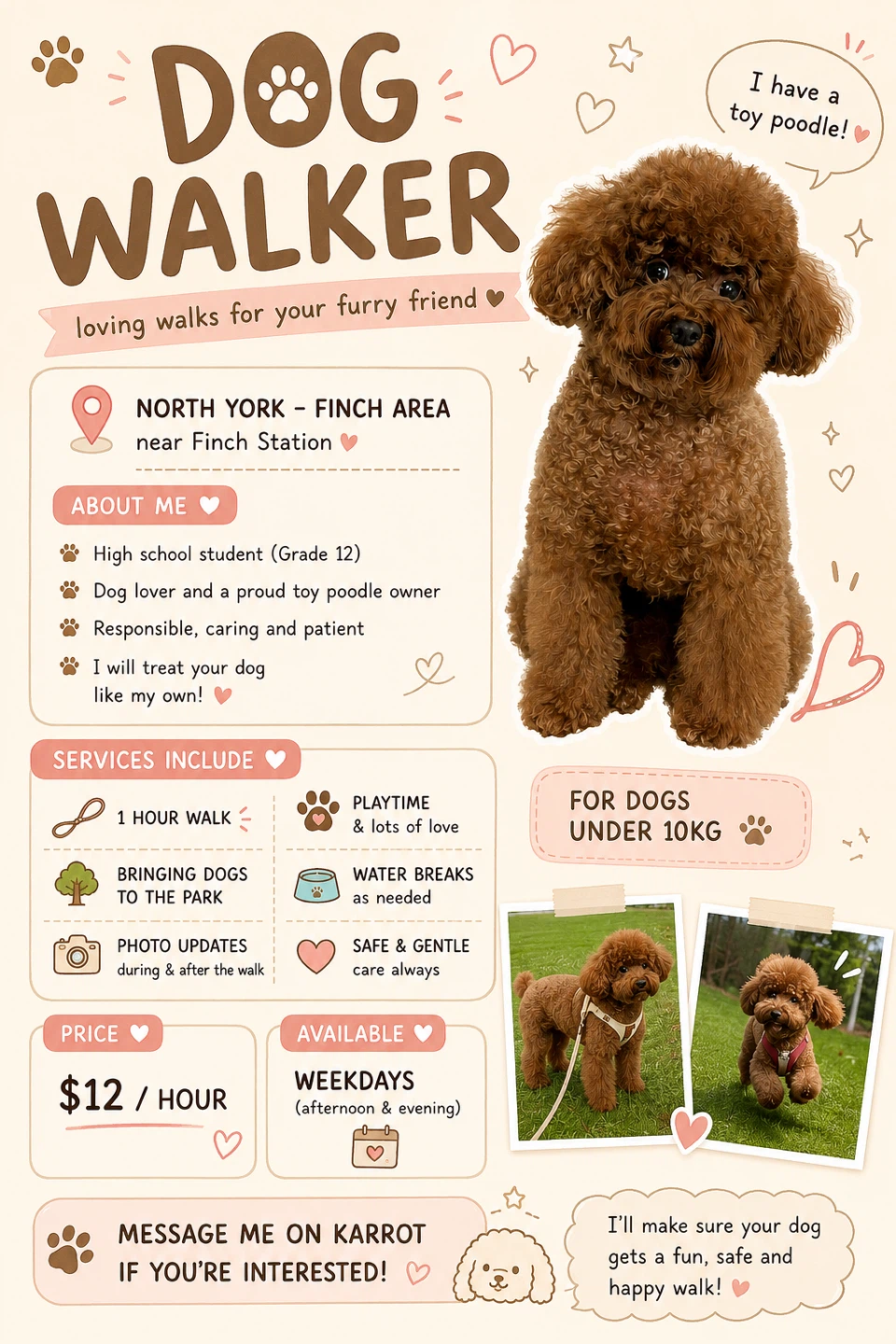🐶 Dog Walking Service | North York (Finch Area)