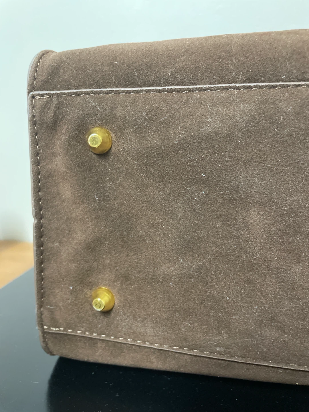 Brown Faux Suede Handbag - photo 3