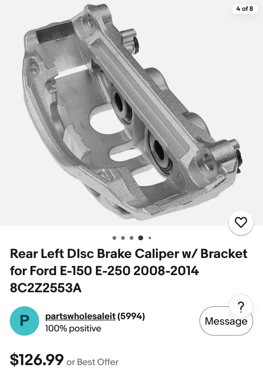 Rear right  Disc Brake Caliper Ford E-150 E-250 2008-2014