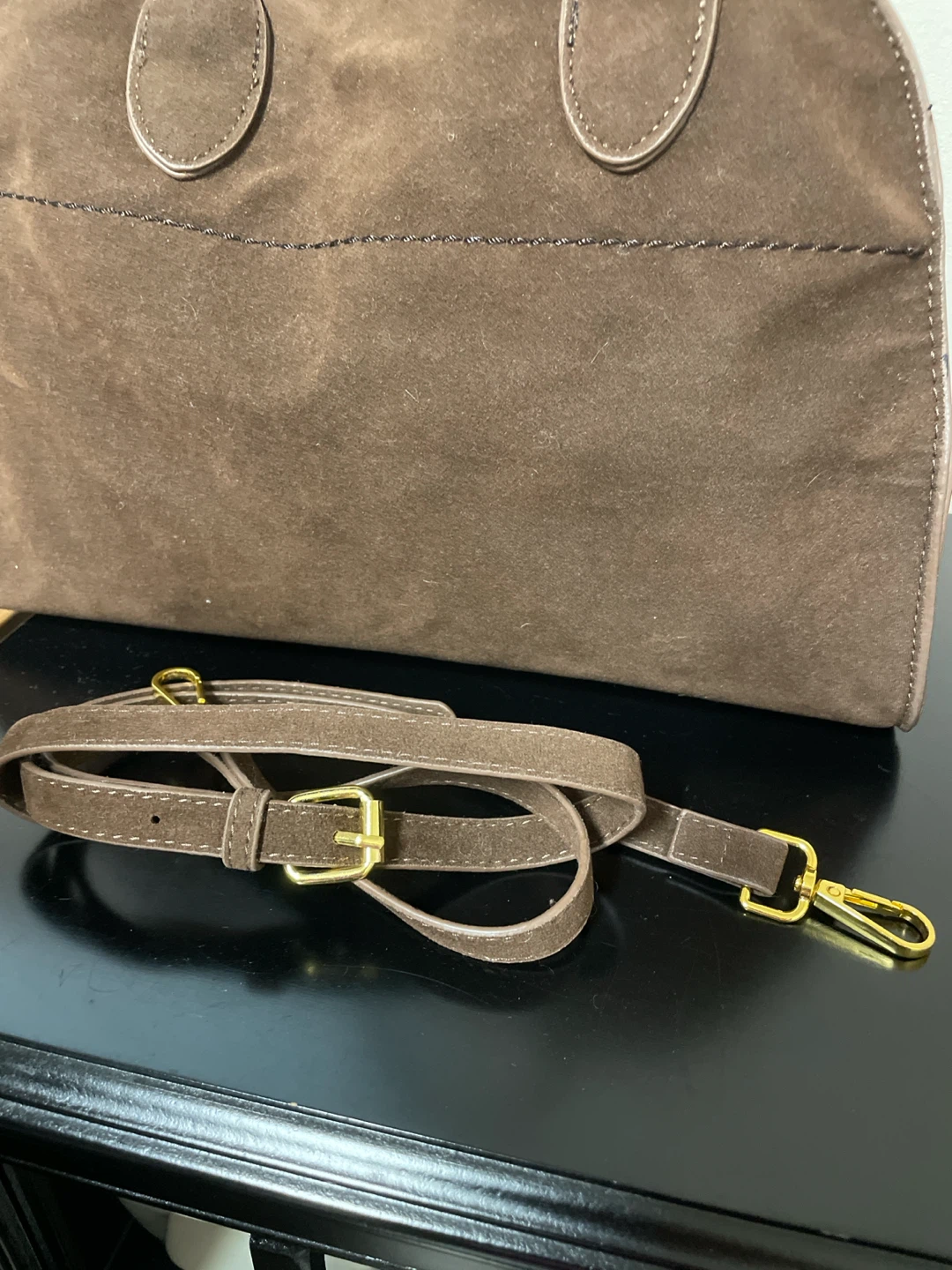 Brown Faux Suede Handbag - photo 5