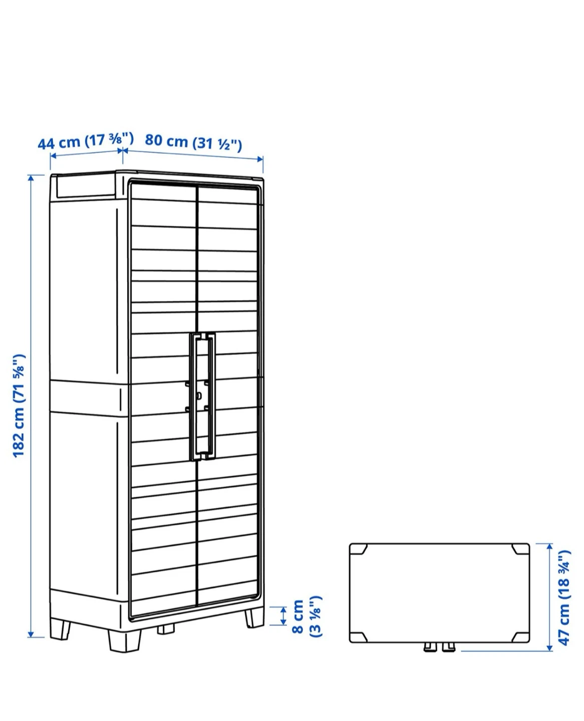 RUNMARÖ Cabinet with doors, dark gray - photo 2