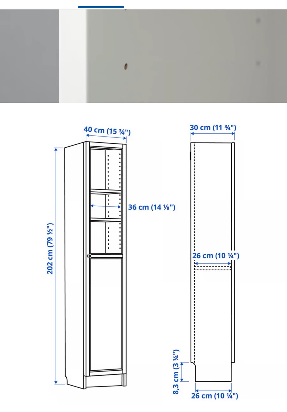 IKEA BILLY / OXBERG Bookcase with panel/glass door - White/glass - photo 2