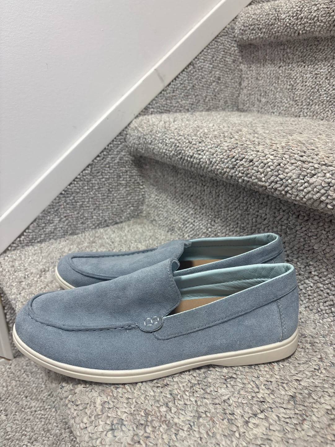 Light Blue Suede Loafers
