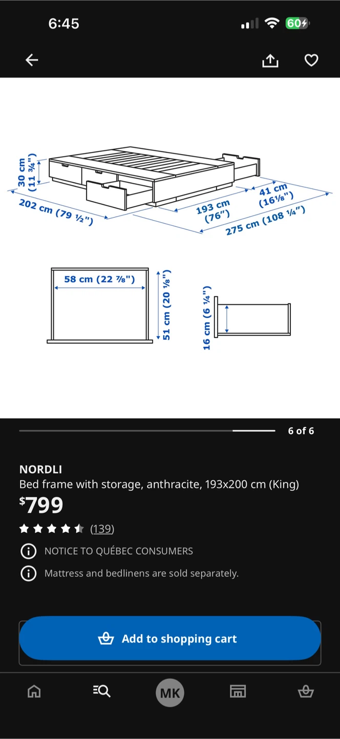 IKEA NORDLI Bed Frame with Storage - photo 2