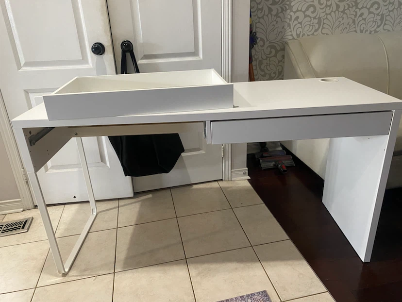 White Desk with Drawer
