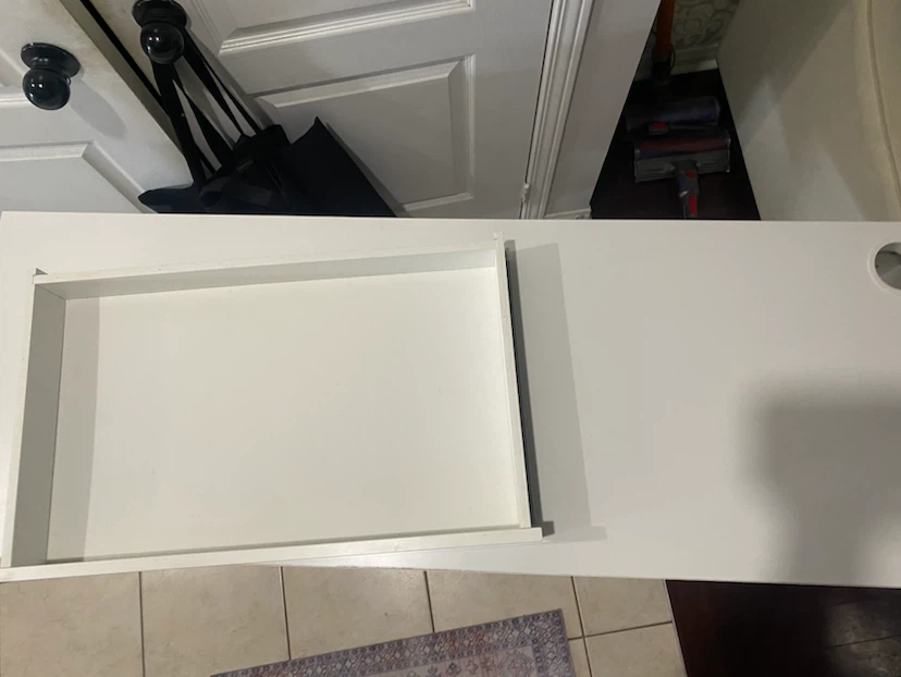 White Desk with Drawer - photo 2