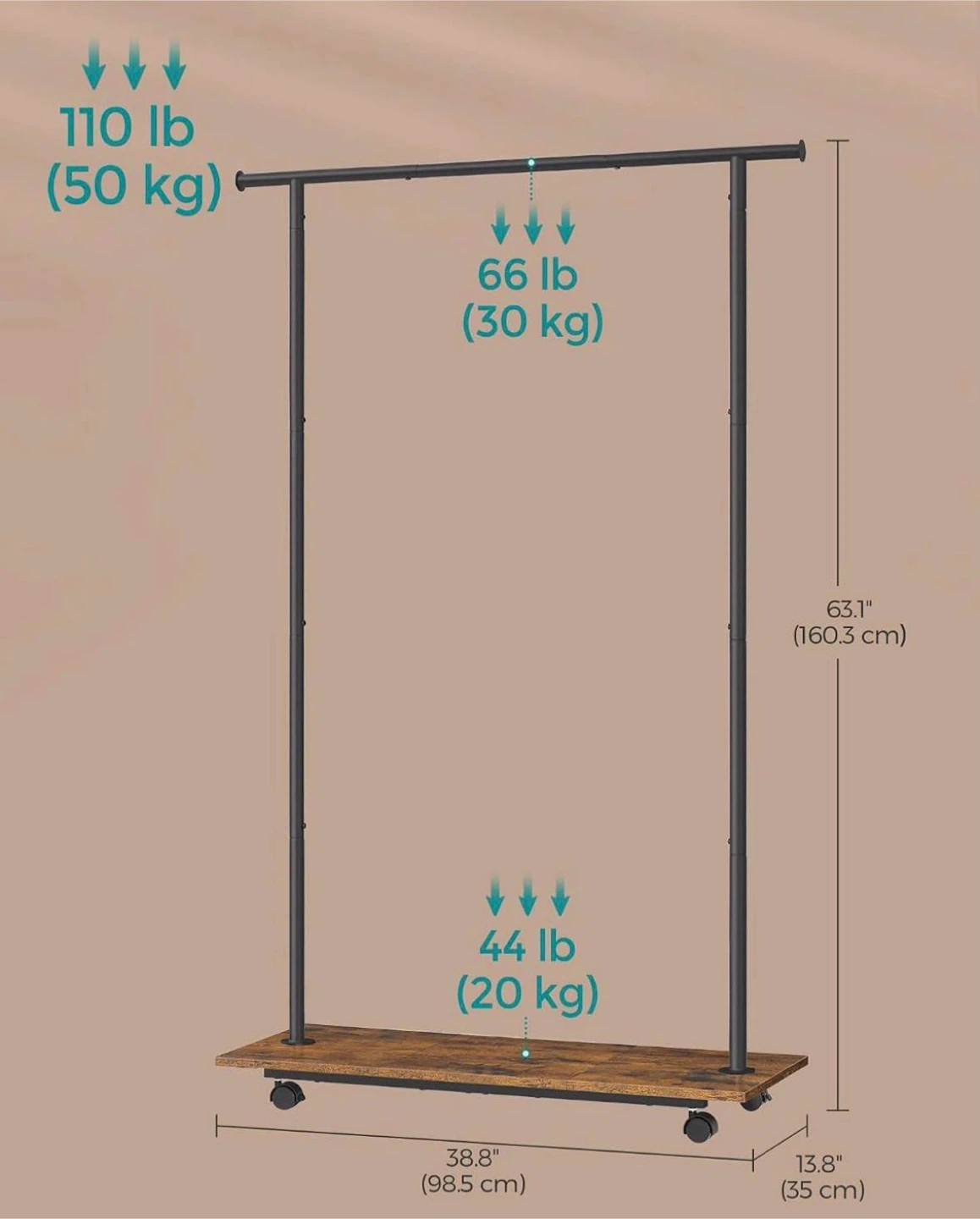 Rolling Clothing Rack - photo 4