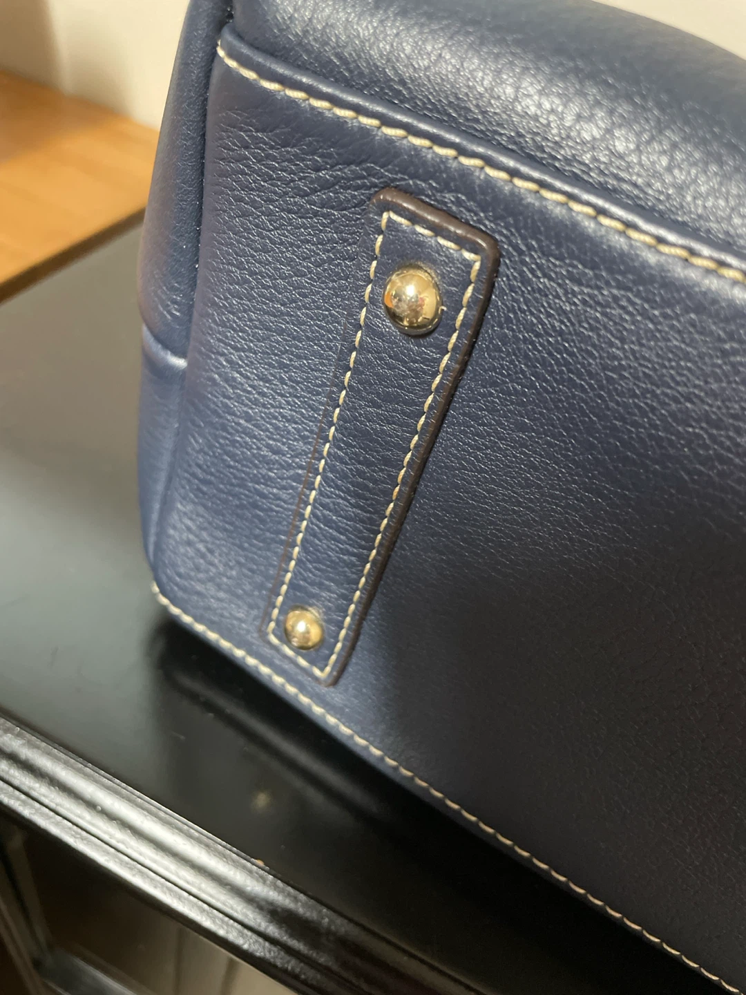 Authentic Dooney & Bourke Navy Leather Shoulder Bag - photo 5