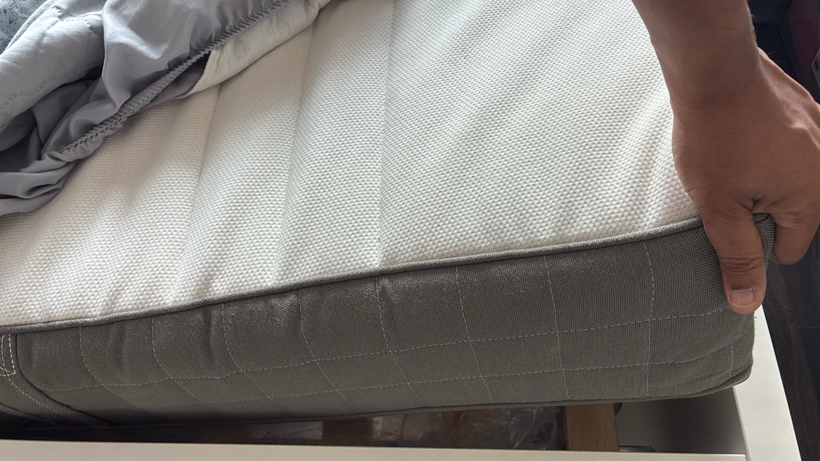 IKEA White Platform Bed Frame with Memory Foam Matress - photo 4