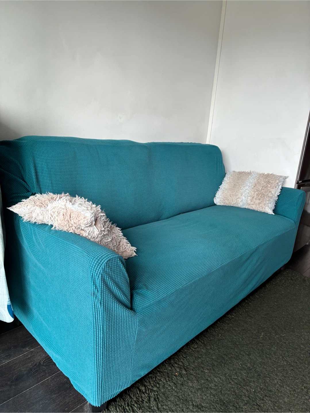Grey Loveseat Sofa with waterproof cover