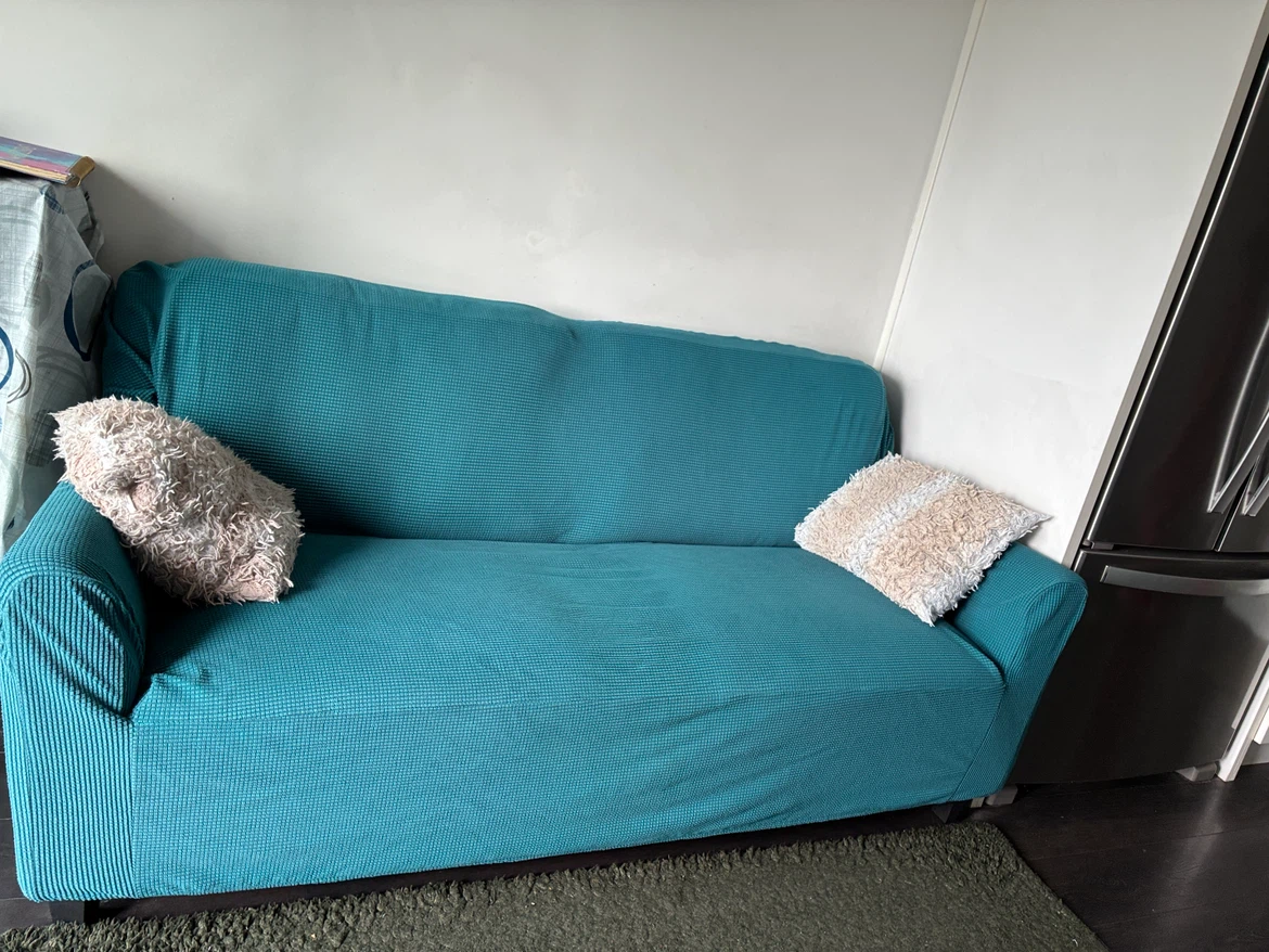 Grey Loveseat Sofa with waterproof cover - photo 2