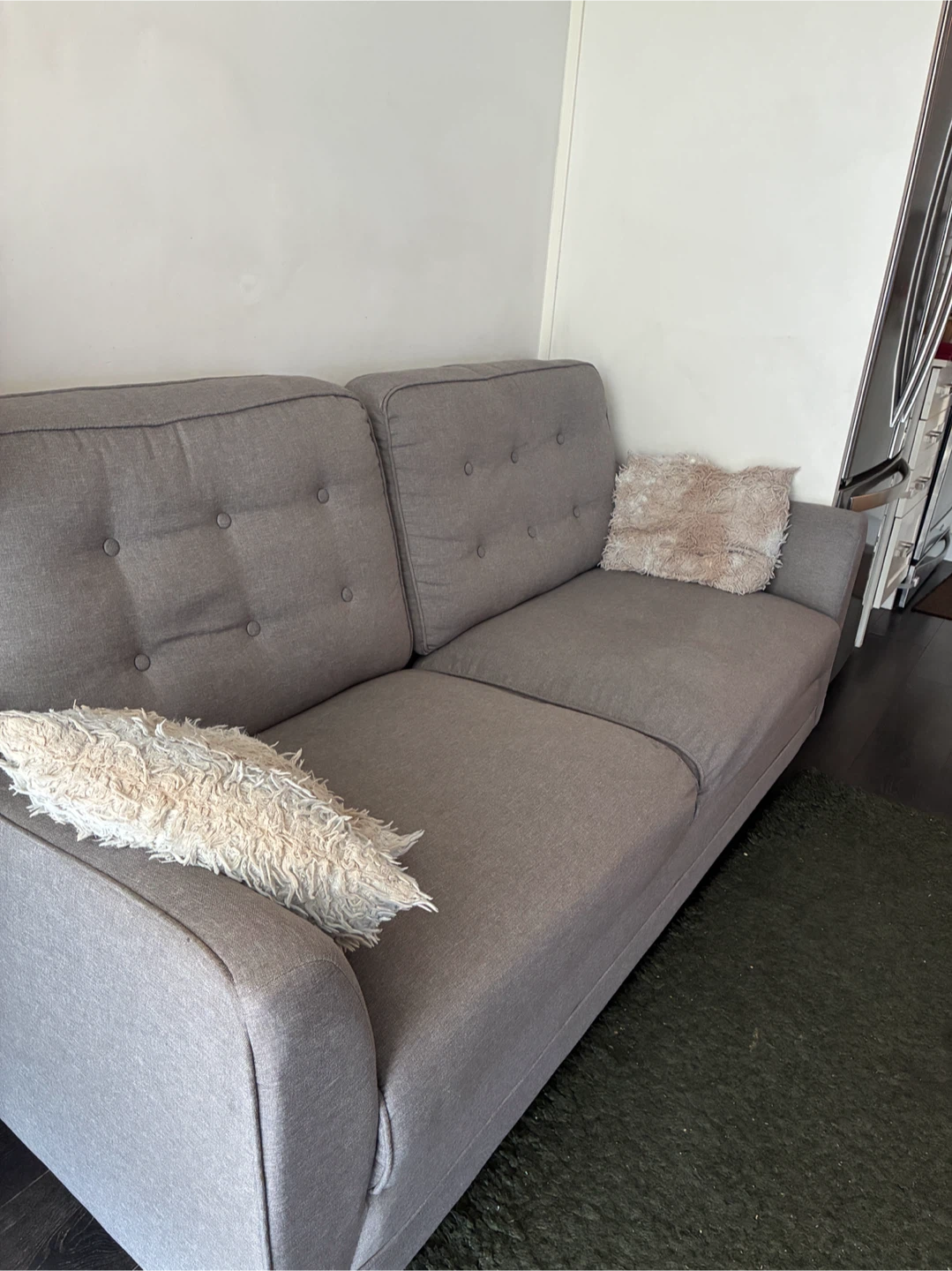 Grey Loveseat Sofa with waterproof cover - photo 3