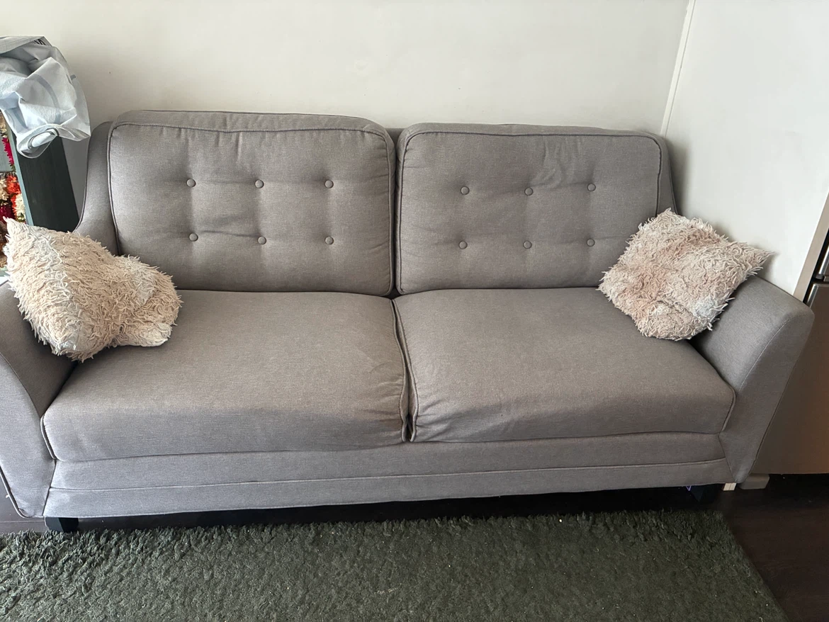 Grey Loveseat Sofa with waterproof cover - photo 4