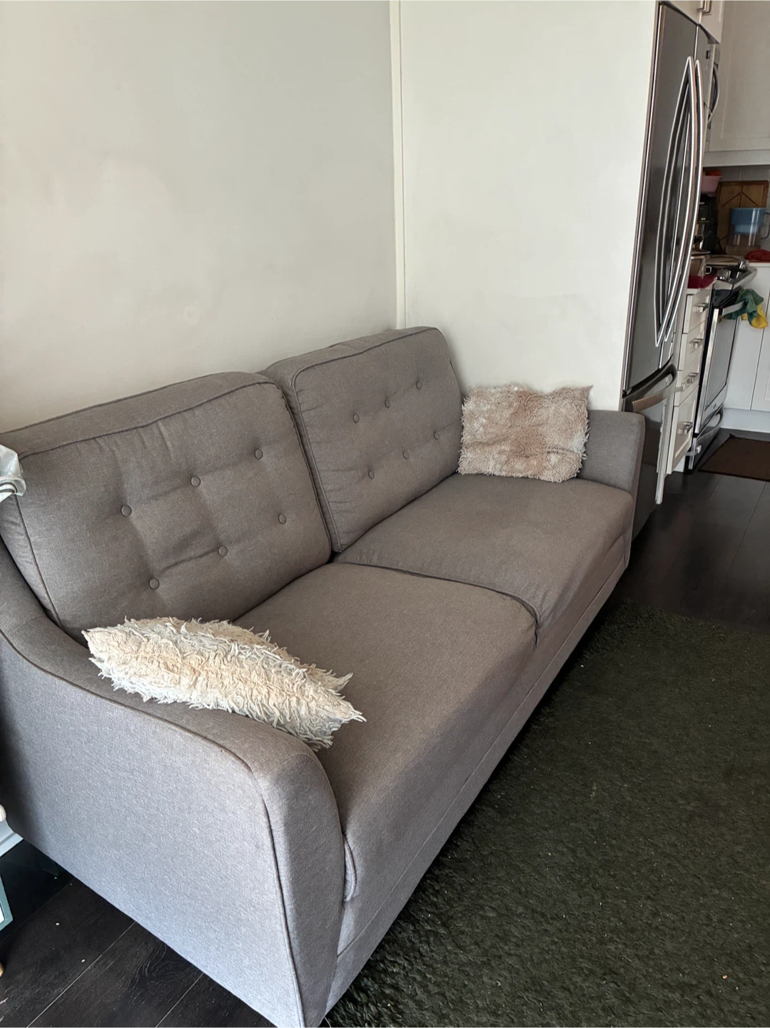 Grey Loveseat Sofa with waterproof cover - photo 5