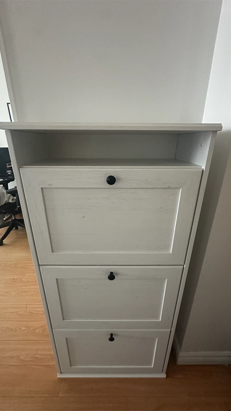 White 3-Tier Shoe Cabinet - photo 2