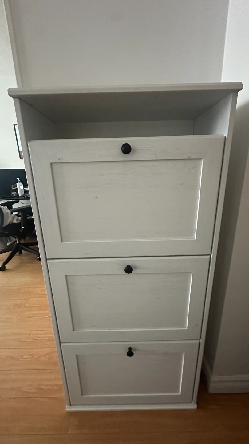 White 3-Tier Shoe Cabinet - photo 3
