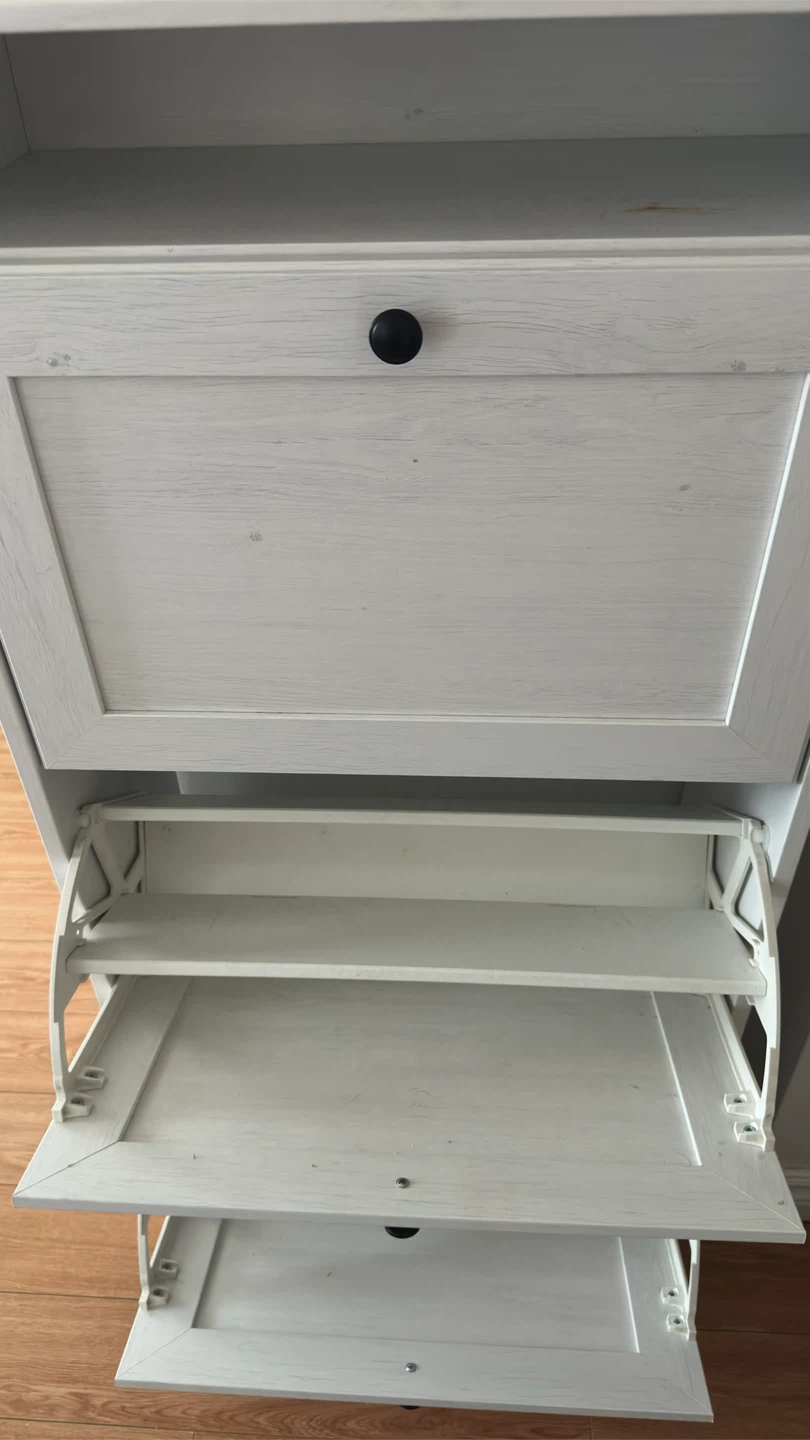 White 3-Tier Shoe Cabinet - photo 5