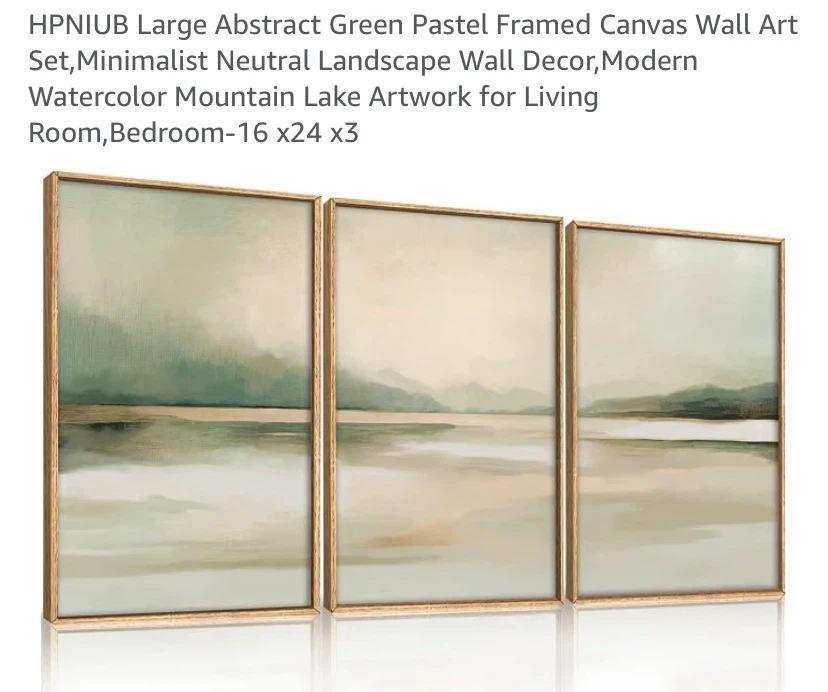 New Large  Framed Canvas Wall Art-16"x24”
