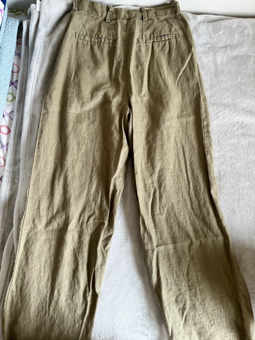 OAK + FORT Olive Green Pleated Wide-Leg Pants - photo 2