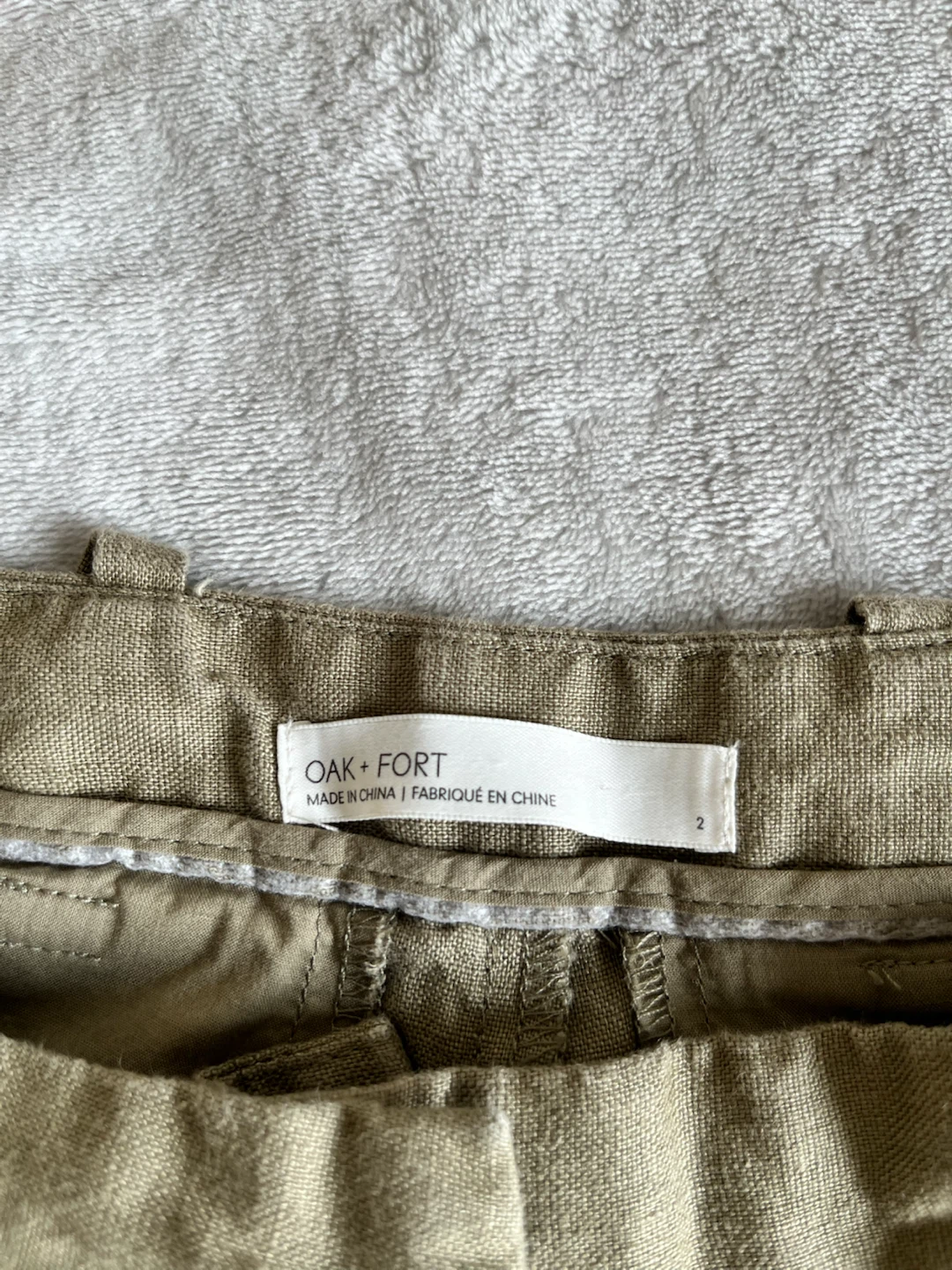 OAK + FORT Olive Green Pleated Wide-Leg Pants - photo 3
