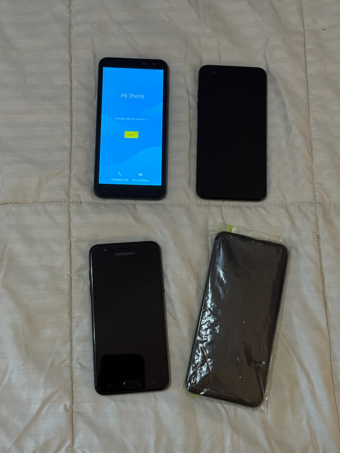 Lot of 4 Black Smartphones - AT&T, LG, Samsung
