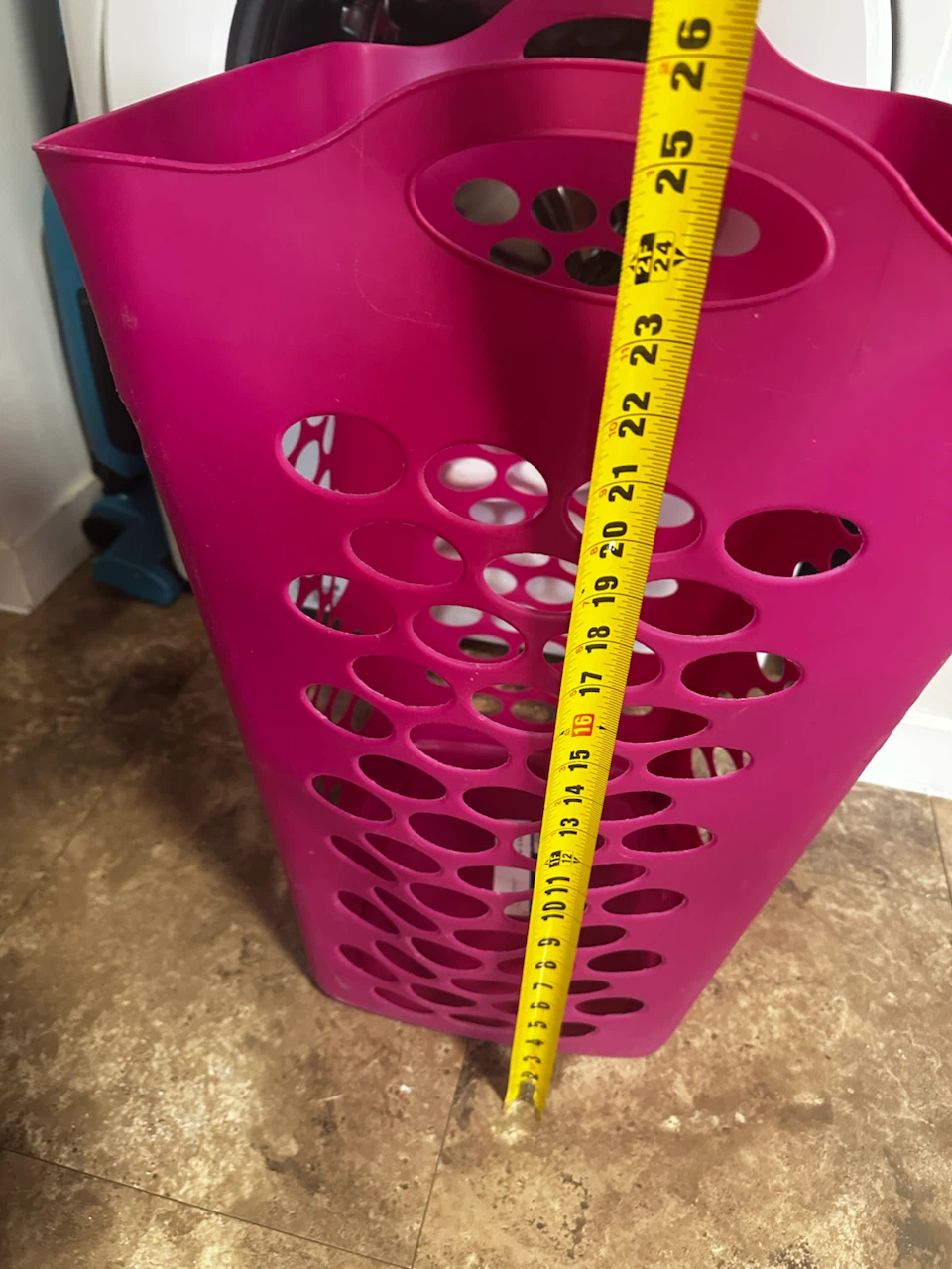 Pink Plastic Laundry Basket - photo 2