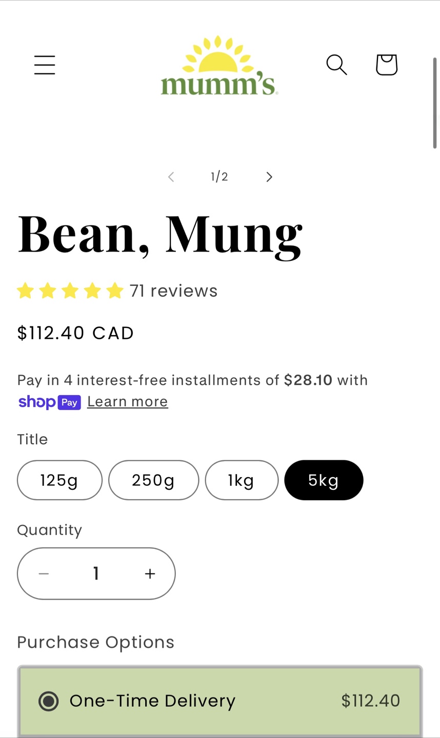 Mumm's Organic Mung Beans - photo 3