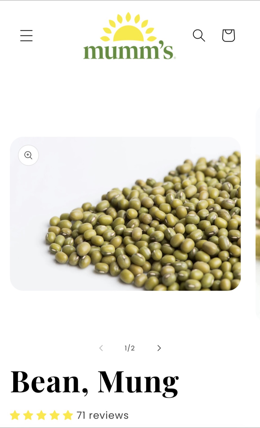 Mumm's Organic Mung Beans - photo 4