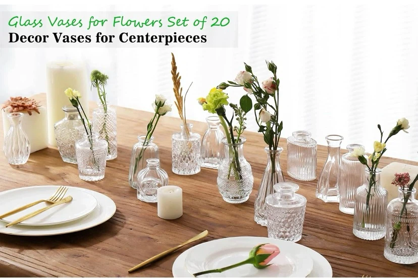 New 20 Bud Vases Clear Glass - photo 3