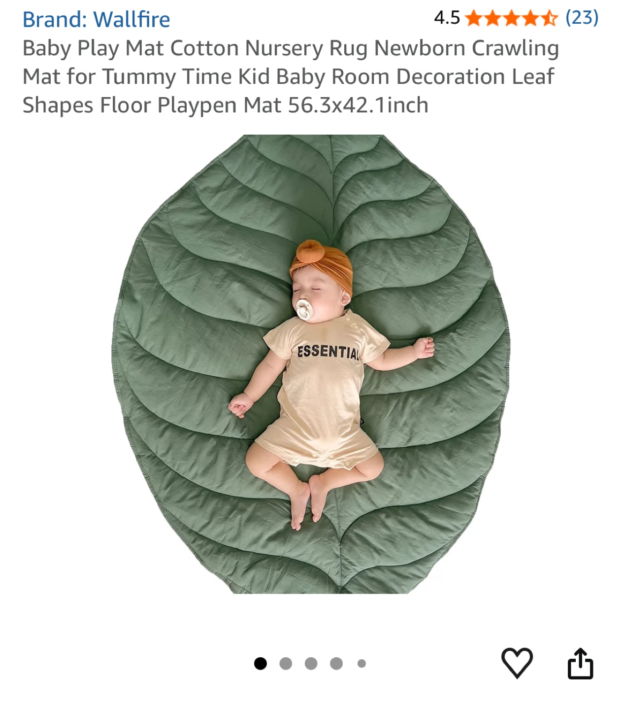 Cotton Leaf Nursery Rug Baby Play Mat