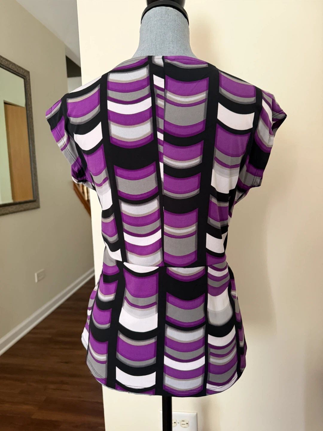 Worthington Women's Purple Striped Wrap Blouse Size M - photo 2