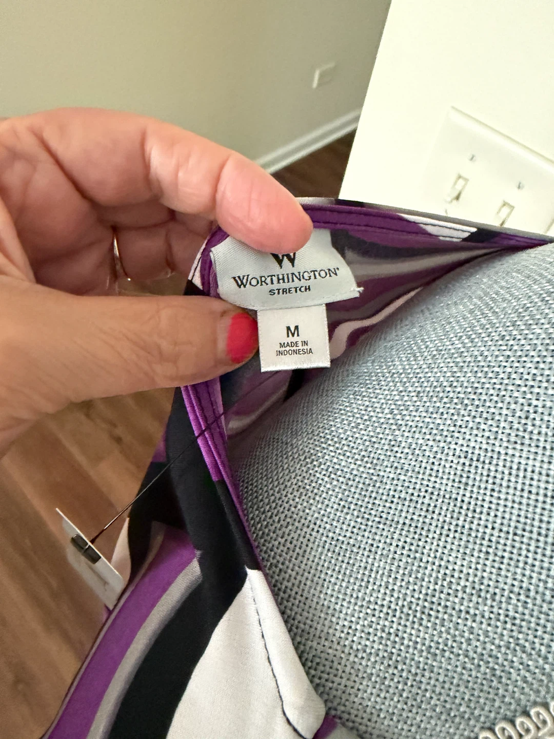 Worthington Women's Purple Striped Wrap Blouse Size M - photo 4