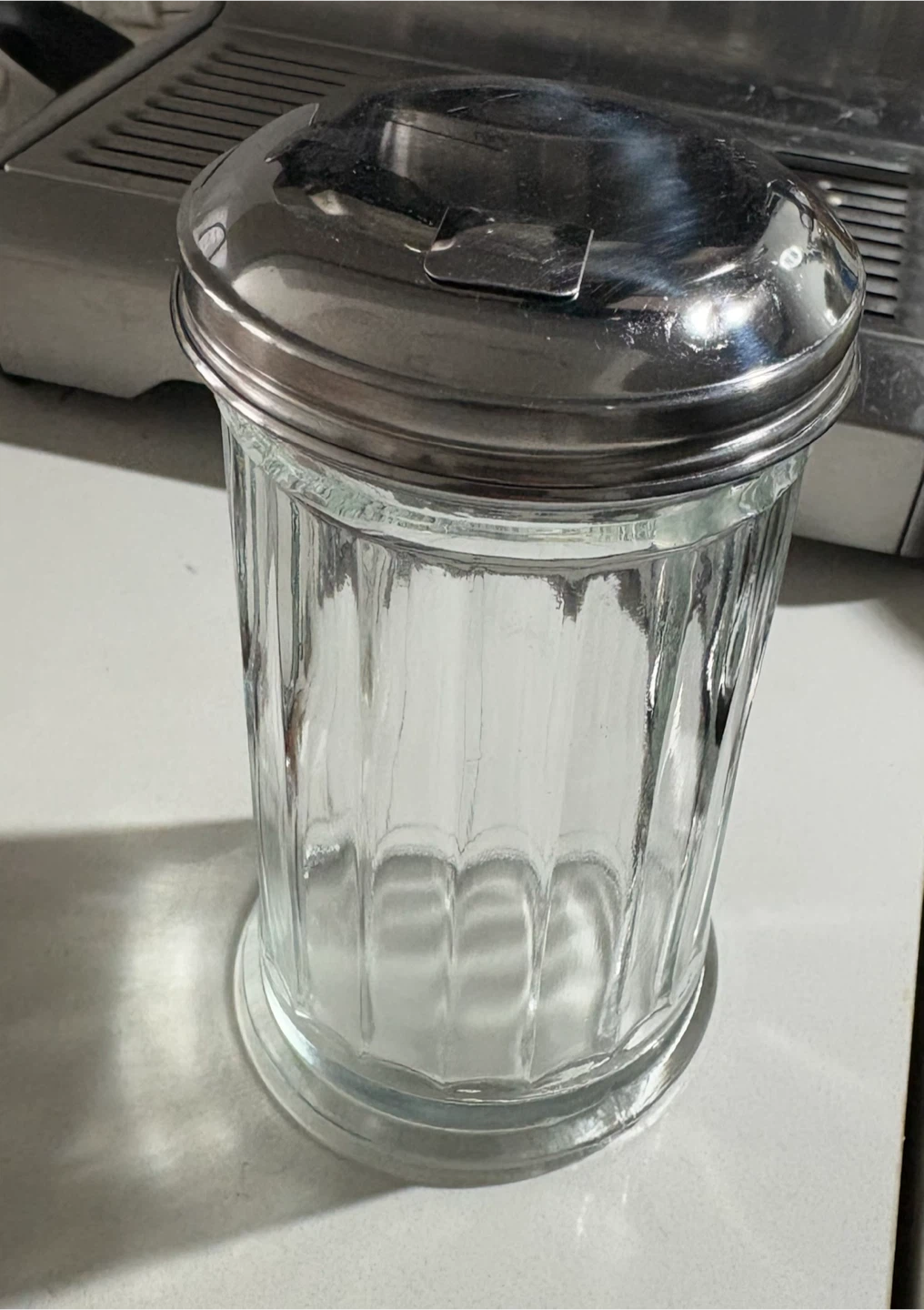 Vintage glass sugar container