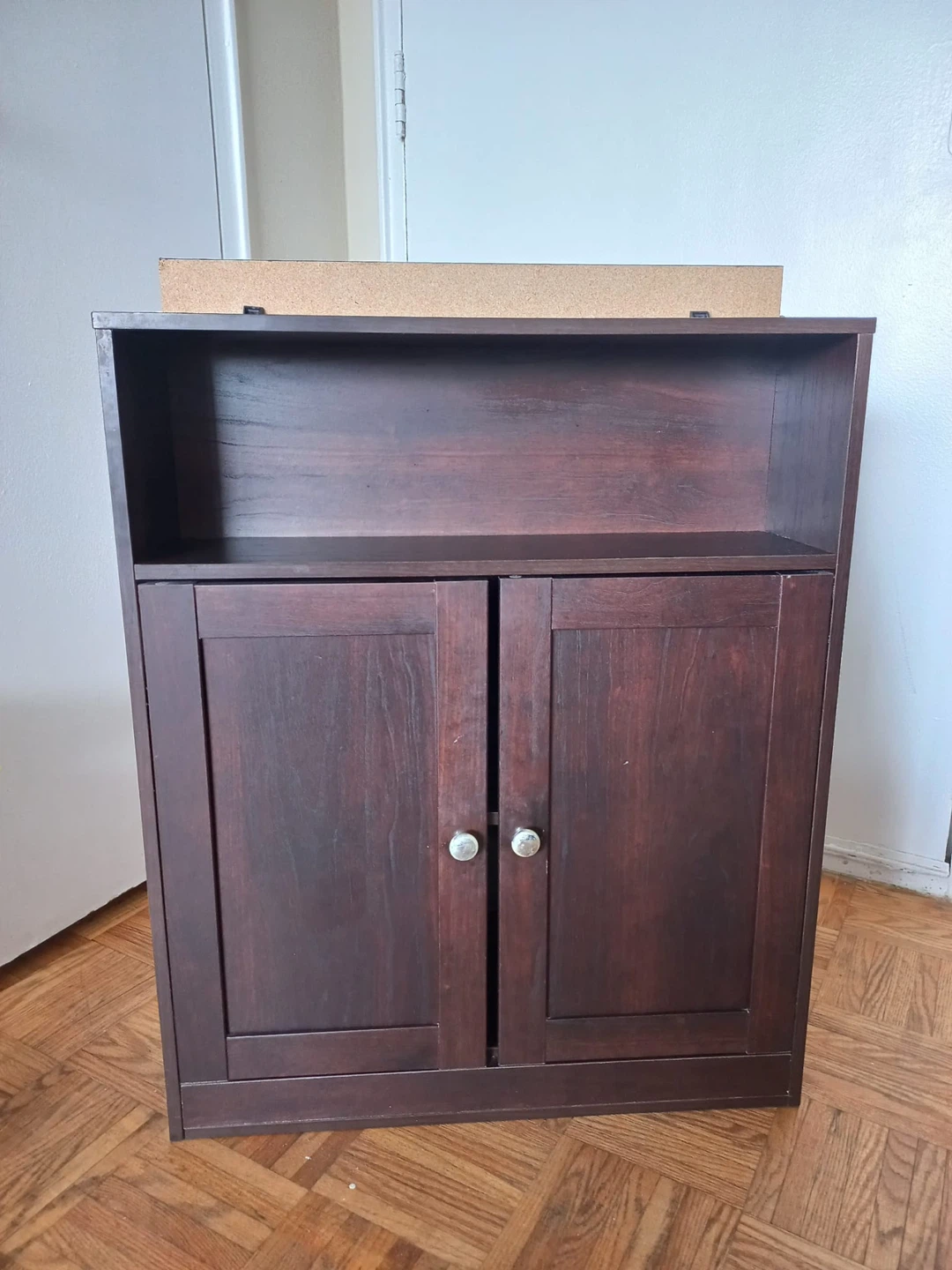 Dark Brown Two-Door Cabinet Bookshelf - photo 2