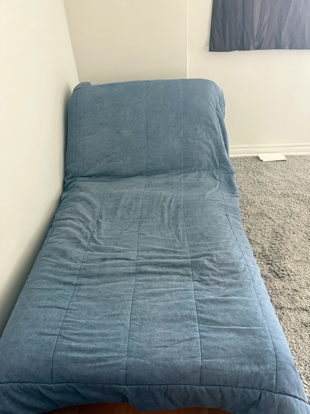 Blue Futon Mattress and Wooden Frame - photo 4